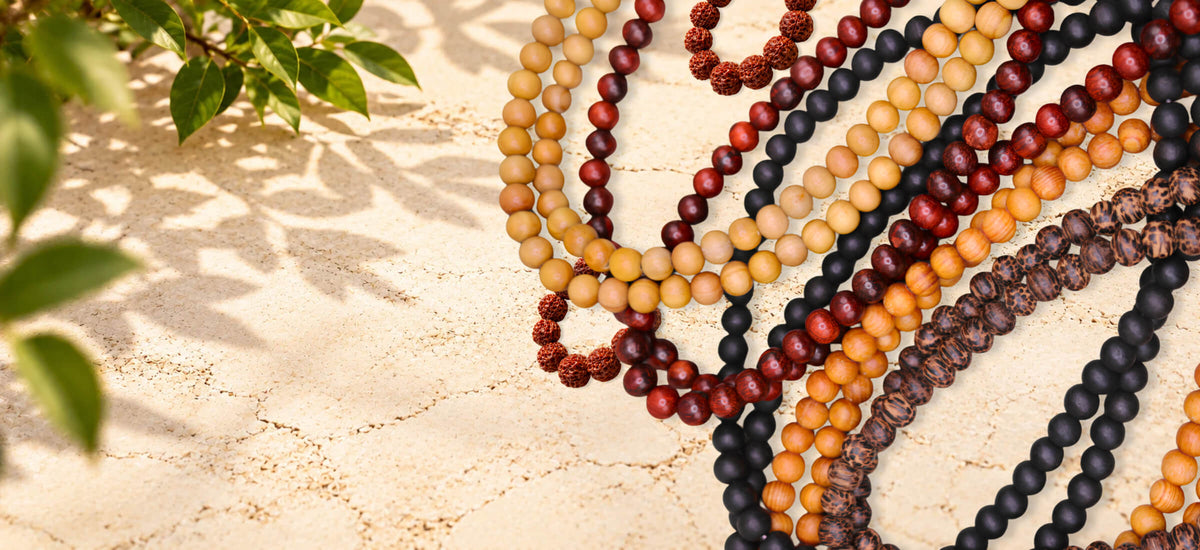 Red and white sandalwood malas