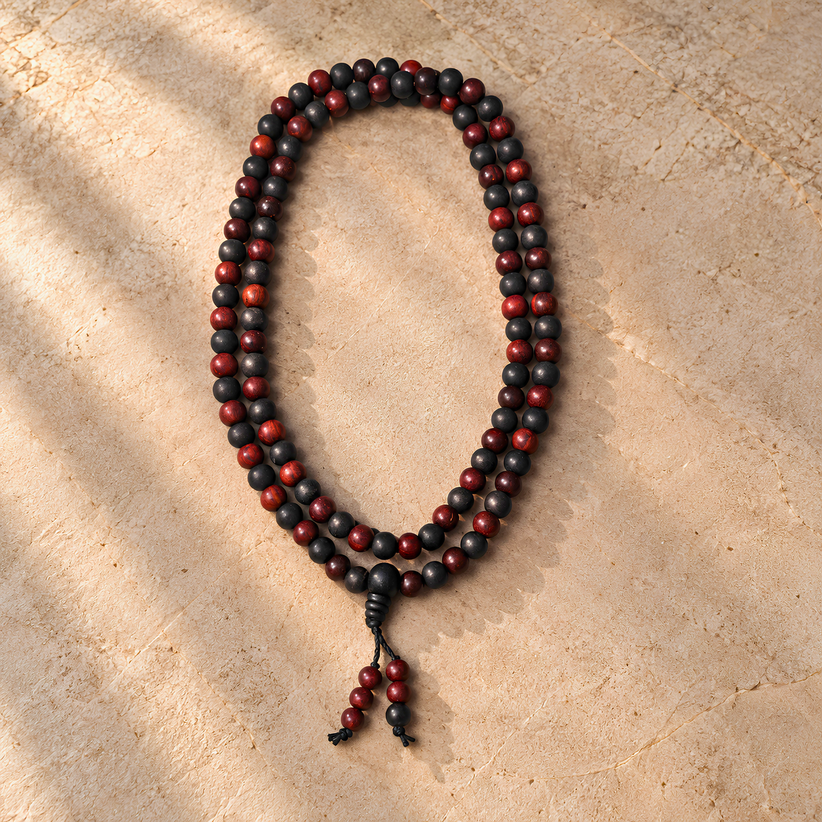 Karungli & Red Sandalwood Jap Mala – 108 Bead Combination Mala | Ishwar Tattva