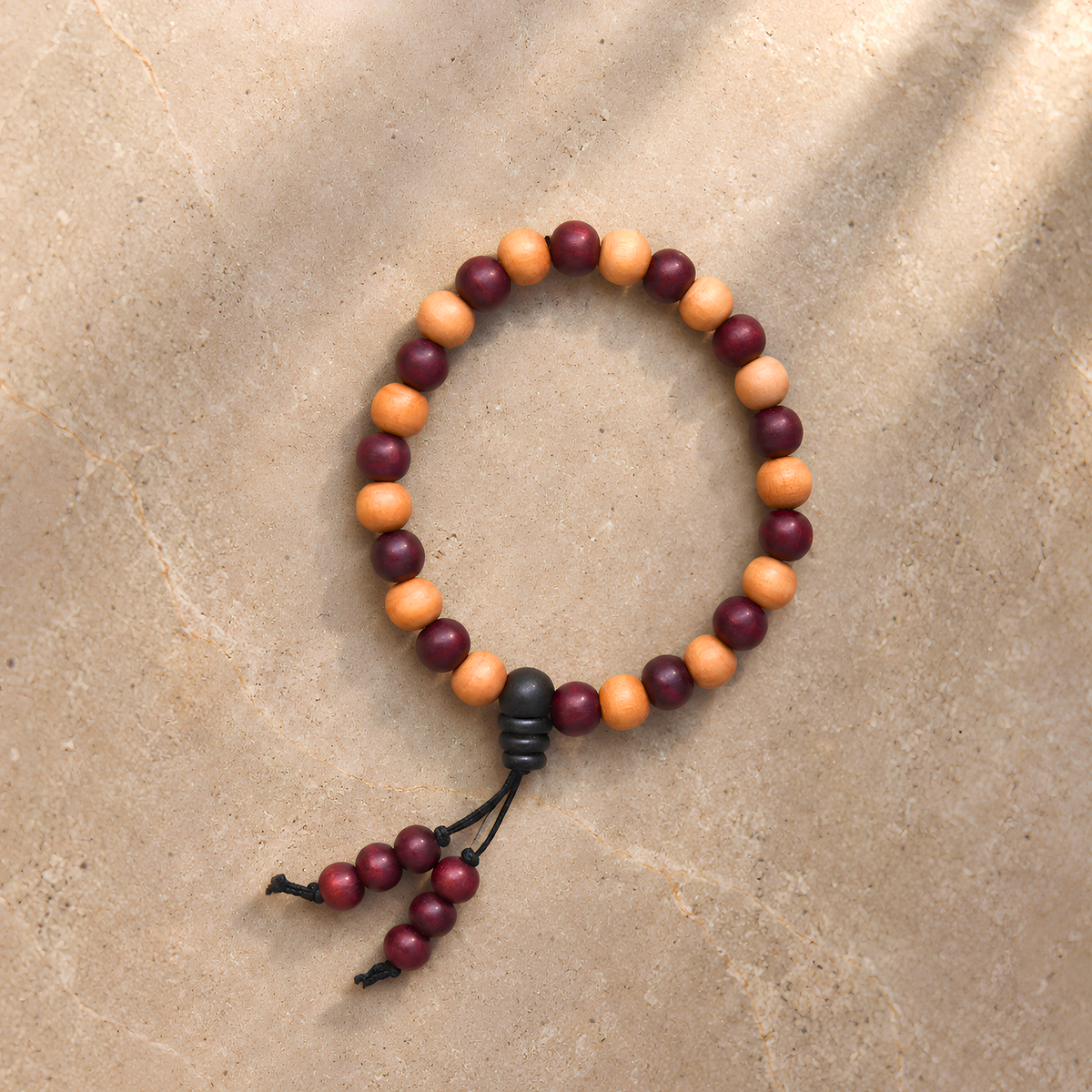 Red & White Sandalwood Bracelet – Natural Sandalwood Combination Bracelet | Ishwar Tattva