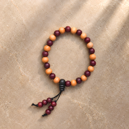 Red & White Sandalwood Bracelet – Natural Sandalwood Combination Bracelet | Ishwar Tattva