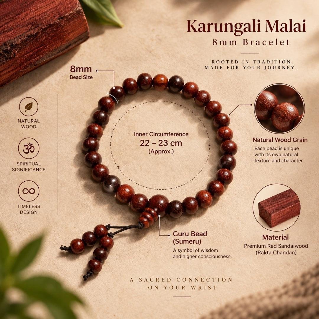 Red Sandalwood Bracelet – Original Rakta Chandan Wooden Bracelet | Ishwar Tattva