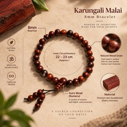 Red Sandalwood Bracelet – Original Rakta Chandan Wooden Bracelet | Ishwar Tattva