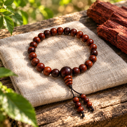 Red Sandalwood Bracelet – Original Rakta Chandan Wooden Bracelet | Ishwar Tattva