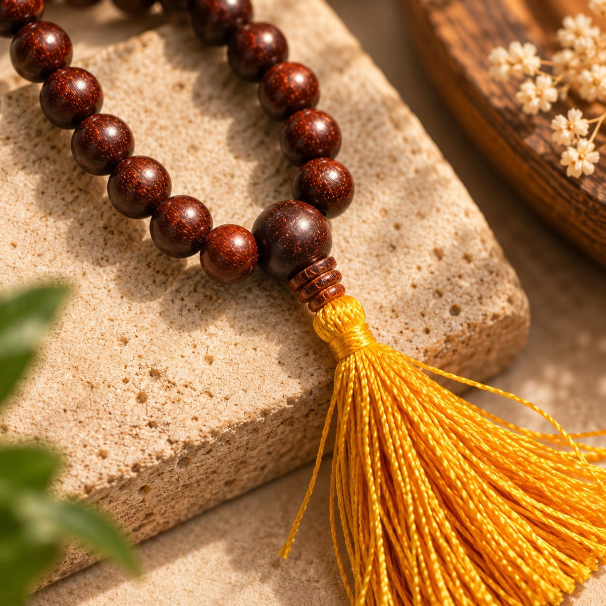 Red Sandalwood Jap Mala – Original Rakta Chandan 108 Bead Mala | Ishwar Tattva