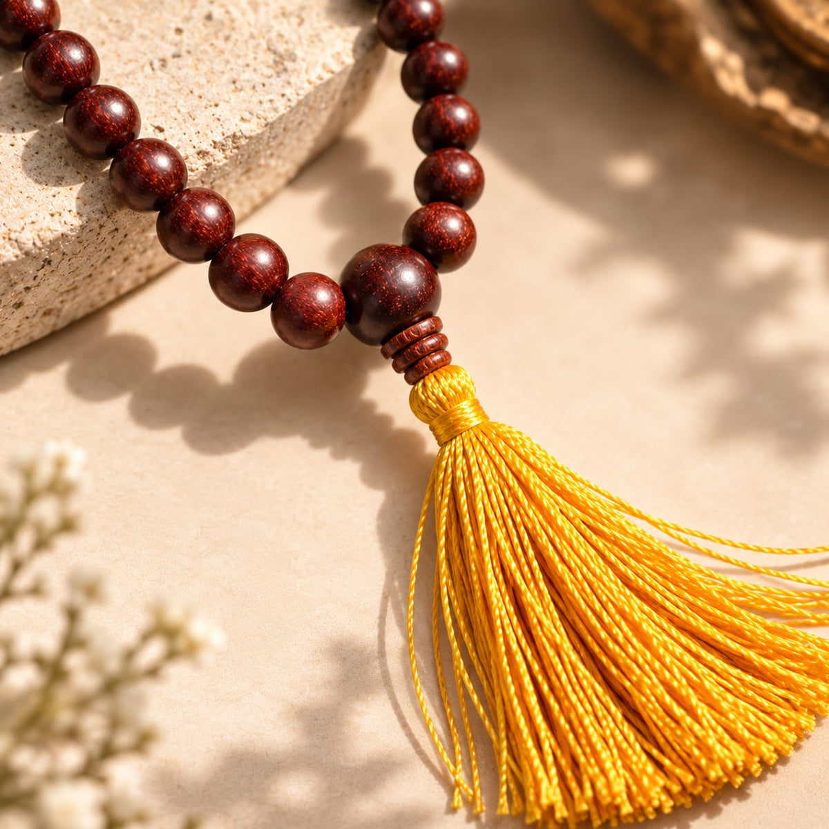 Red Sandalwood Jap Mala – Original Rakta Chandan 108 Bead Mala | Ishwar Tattva