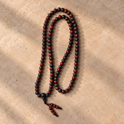 Karungli & Red Sandalwood Jap Mala – 108 Bead Combination Mala | Ishwar Tattva