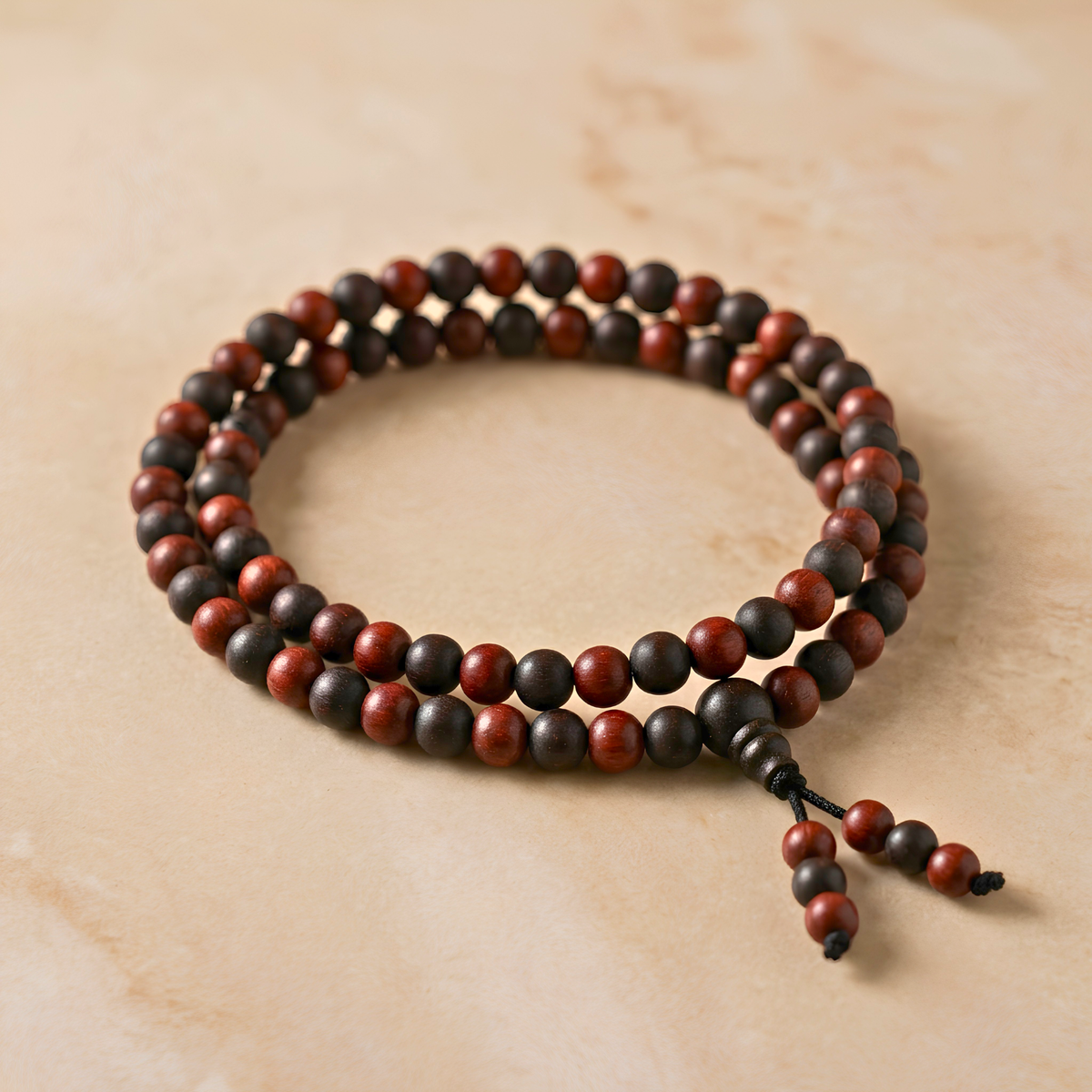 Karungli & Red Sandalwood Jap Mala – 108 Bead Combination Mala | Ishwar Tattva