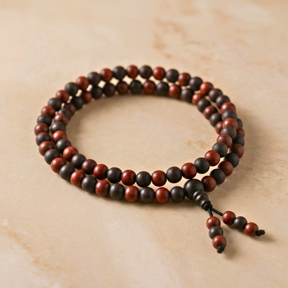 Karungli & Red Sandalwood Jap Mala – 108 Bead Combination Mala | Ishwar Tattva