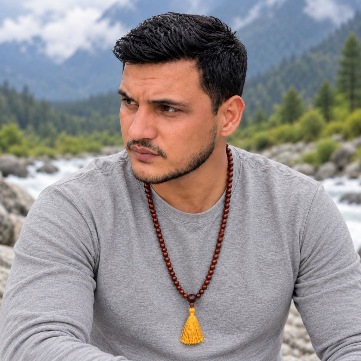Red Sandalwood Jap Mala – Original Rakta Chandan 108 Bead Mala | Ishwar Tattva