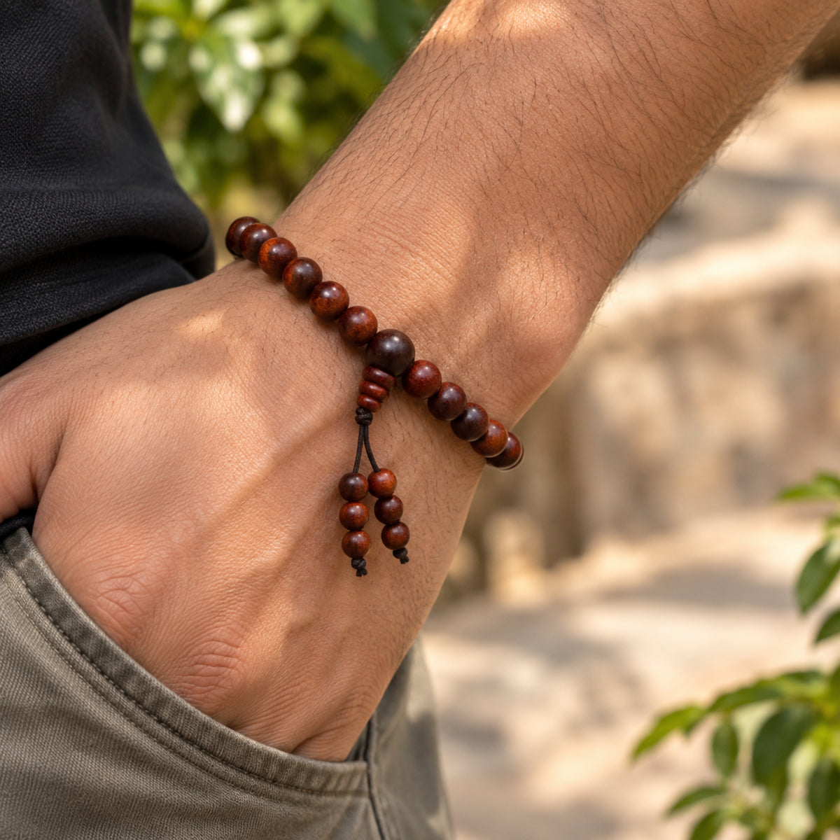 Red Sandalwood Bracelet – Original Rakta Chandan Wooden Bracelet | Ishwar Tattva