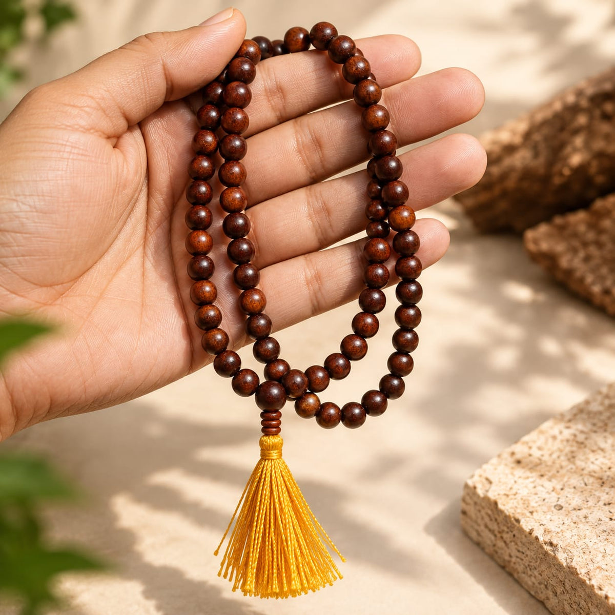 Red Sandalwood Jap Mala – Original Rakta Chandan 108 Bead Mala | Ishwar Tattva